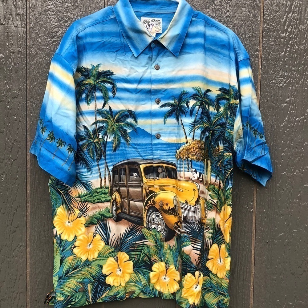 Big Dogs Hawaiian Shirt Size Large EUC